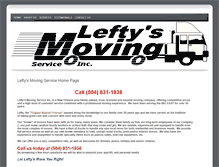 Tablet Screenshot of leftysmoving.com